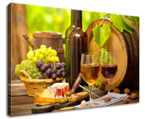 Gario Vászonkép Vörös és fehér bor Méret: 60 x 40 cm