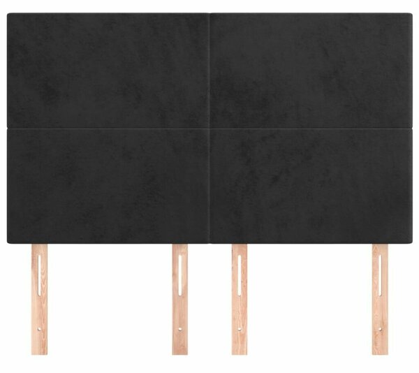 VIDAXL - Fekete Bársony Ágyfejtámla - 4 db - 72x5x78/88cm