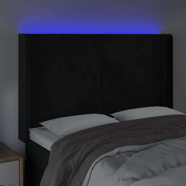 LED Fejtámla - Fekete Bársony - 147x16x118/128cm