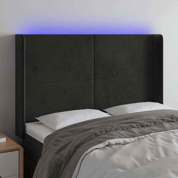 LED Fejtámla - Fekete Bársony - 147x16x118/128cm