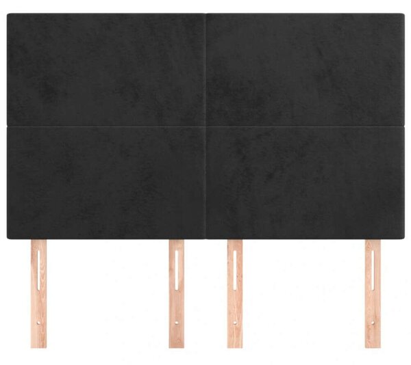 VIDAXL - Fekete Bársony Ágyfejtámla - 4 db - 72x5x78/88cm