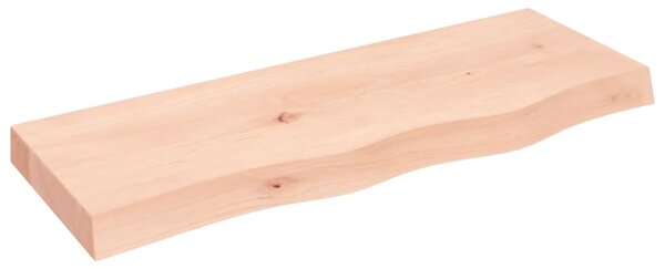 Kezeletlen tömör tölgyfa fali polc 80x30x(2-6) cm