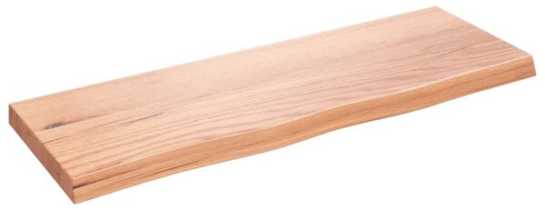 Világosbarna kezelt tömör tölgyfa fali polc 80x30x(2-4) cm