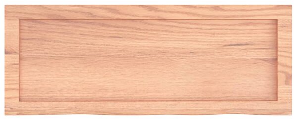 Világosbarna kezelt tömör tölgyfa fali polc 80x30x(2-4) cm