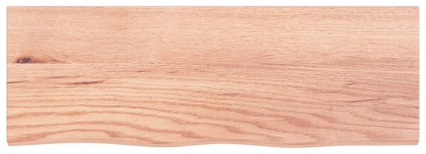 Világosbarna kezelt tömör tölgyfa fali polc 80x30x(2-4) cm