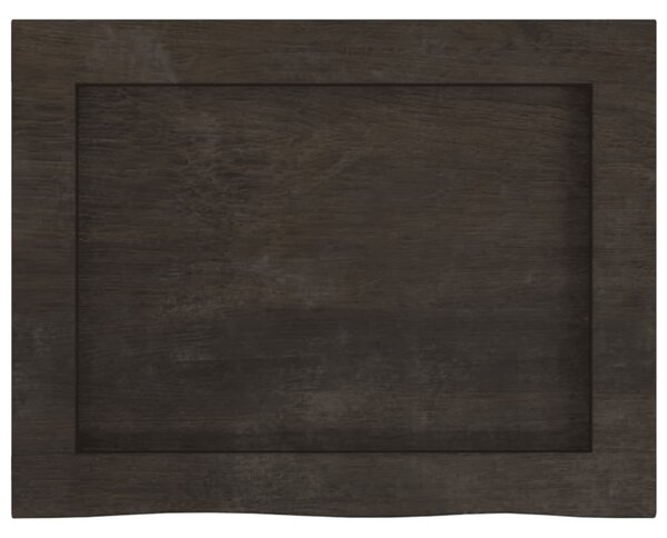 Sötétbarna kezelt tömör tölgyfa fali polc 40x30x(2-4) cm