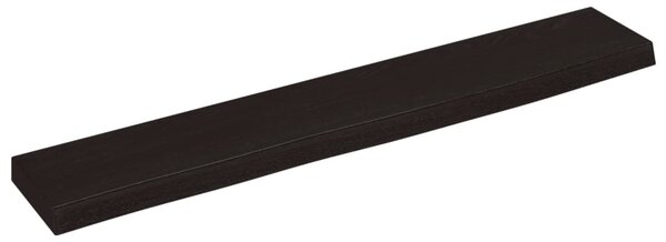 Sötétbarna kezelt tömör tölgyfa fali polc 60x10x2 cm