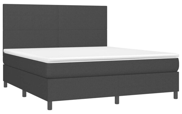 VidaXL fekete szövet rugós ágy matraccal 160x200 cm