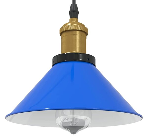 VidaXL függőlámpa magassága állítható E27 fényes sötétkék Ø 22 cm fém