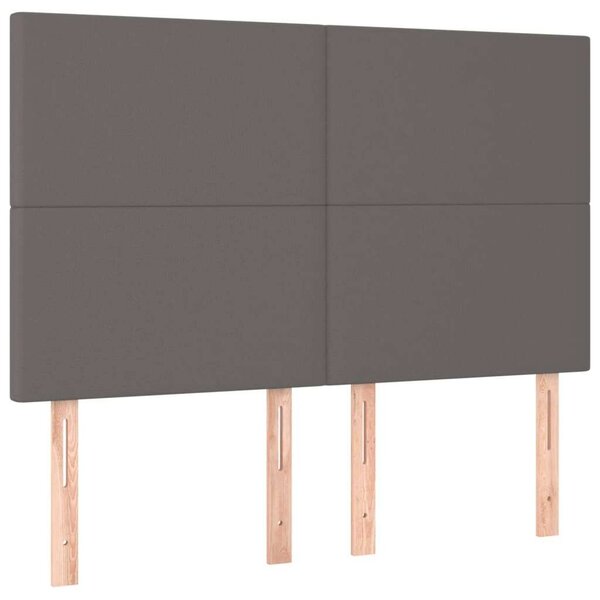 VidaXL szürke műbőr rugós ágy matraccal és LED-del 140x190 cm