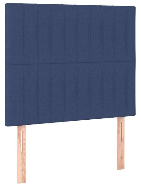 Modern Kék Szövet Ágy Matraccal - 90x200 cm