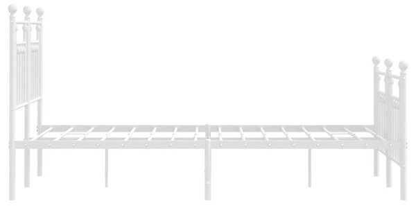 Fehér fém ágykeret fej- és lábtámlával 120x200 cm