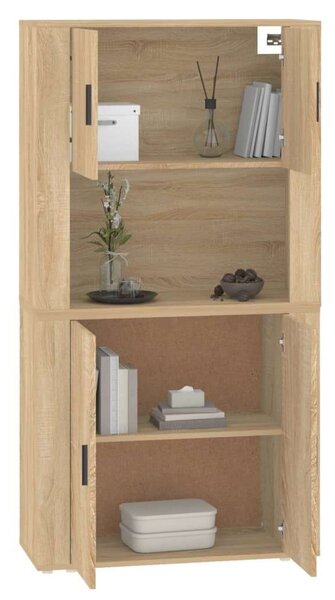 VIDAXL Sonoma Tölgy Fa Magasszekrény - 80x33x150cm
