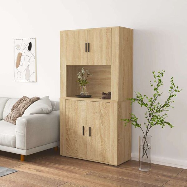 VIDAXL Sonoma Tölgy Fa Magasszekrény - 80x33x150cm