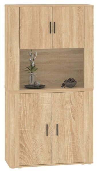 VIDAXL Sonoma Tölgy Fa Magasszekrény - 80x33x150cm