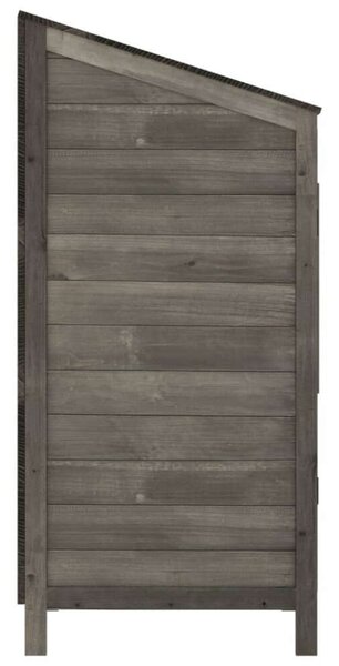 Antracitszürke tömör fenyőfa kerti fészer 55 x 52 x 112 cm