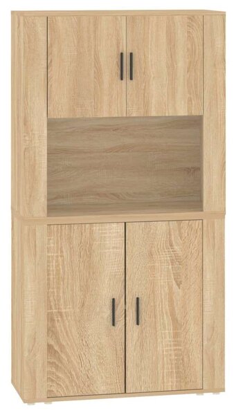 VIDAXL Sonoma Tölgy Fa Magasszekrény - 80x33x150cm