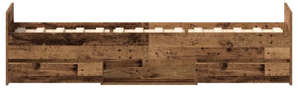 Antik fa szerelt fa ágykeret matrac nélkül 100x200 cm