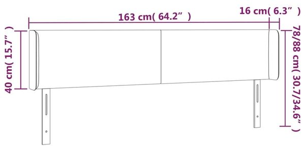 Bársony LED Fejtámla - Sötétkék - 163cm