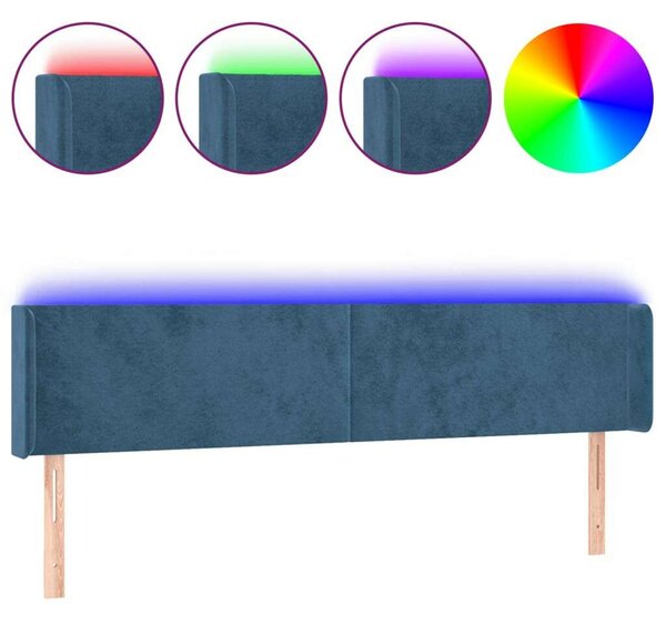 Bársony LED Fejtámla - Sötétkék - 163cm
