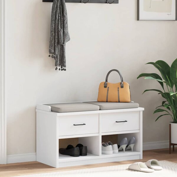 SANDNES fehér tömör fenyőfa előszobapad 87x40x50 cm