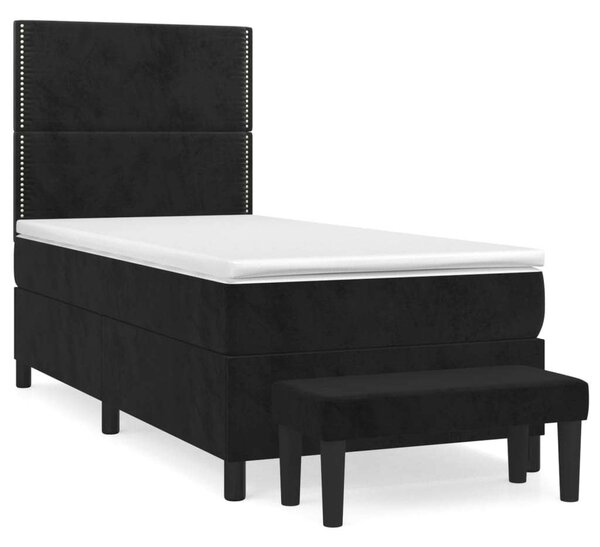 VidaXL Fekete Bársony Ágy - 100x200 cm