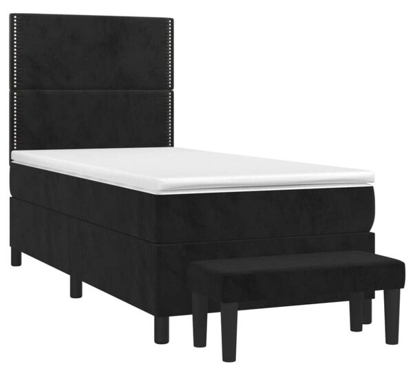 VidaXL Fekete Bársony Ágy - 100x200 cm