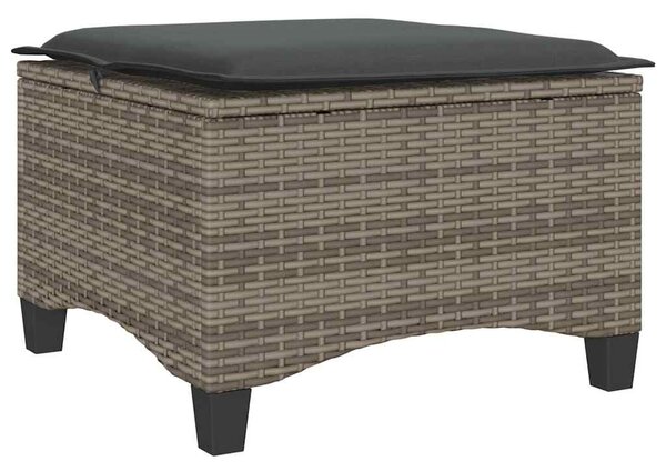 2 db szürke polirattan kerti székek párnákkal 55x55x36 cm