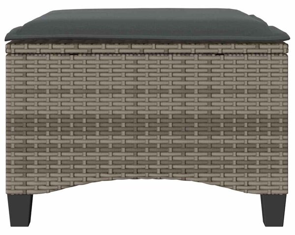 2 db szürke polirattan kerti székek párnákkal 55x55x36 cm