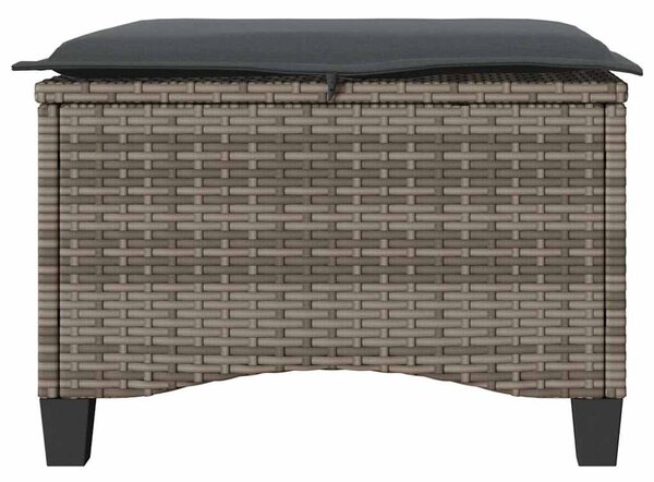 2 db szürke polirattan kerti székek párnákkal 55x55x36 cm