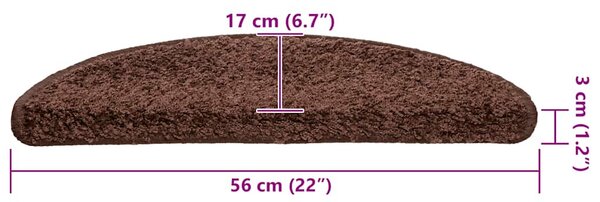 20 db barna lépcsőszőnyeg 56 x 17 x 3 cm