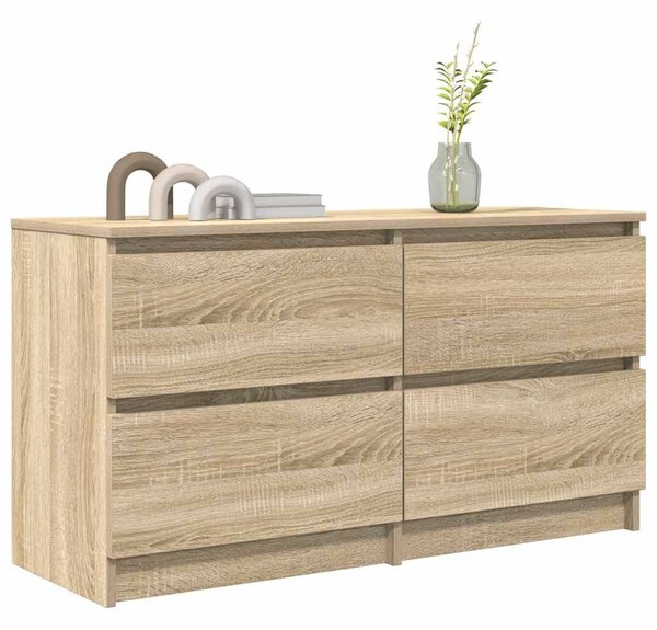 Sonoma tölgy színű szerelt fa TV-szekrény 100x35x54 cm