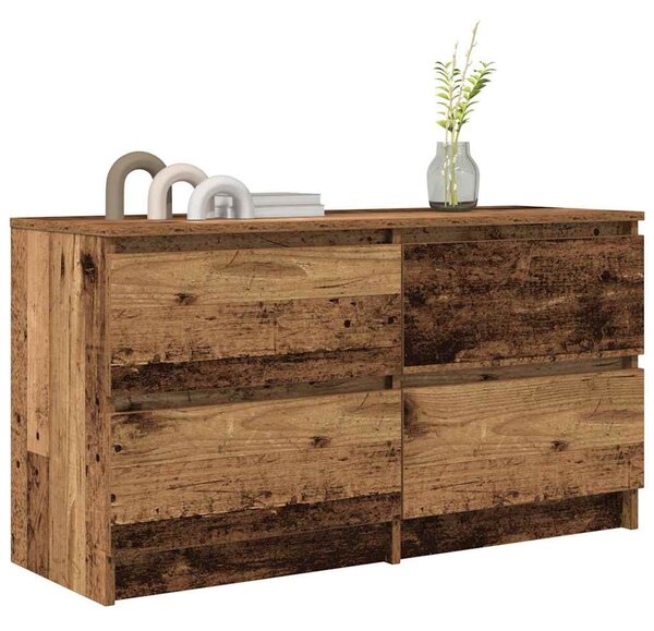 Antik fa színű szerelt fa TV-szekrény 100x35x54 cm