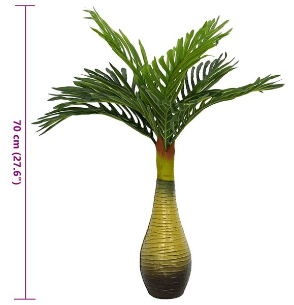 Zöld mesterséges pálmanövény 9 levéllel 70 cm
