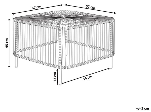 Kerti dohányzóasztal CESENATICO 67 cm 67 cm Rattan Természetes
