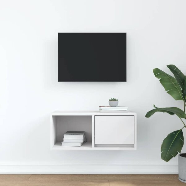 Fehér szerelt fa TV-szekrény 60x31x25,5 cm