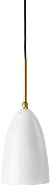 GUBI - Gräshoppa Függőlámpa Glossy Alabaster White/Brass - Lampemesteren