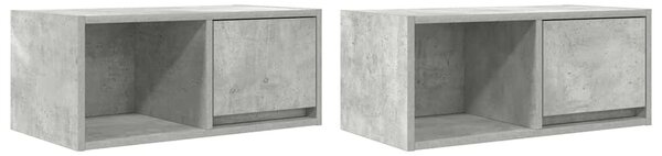 2 db betonszürke szerelt fa TV-szekrény 60x31x25,5 cm