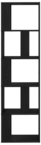 Fekete tölgy szerelt fa könyvszekrény/szobaosztó 45x24x159 cm
