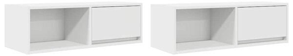 2 db fehér szerelt fa TV-szekrény 80x31x25,5 cm