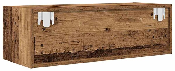 2 db antik fa szerelt fa fali TV-szekrény 80x31x25,5 cm