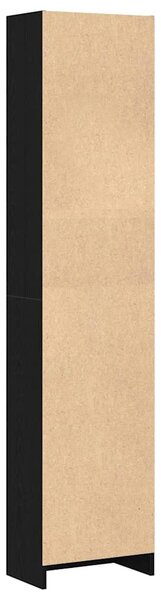 Fekete tölgy szerelt fa könyvespolc 40x24x176 cm