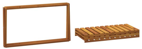 3 szintes barna tömör akácfa összecsukható polc 70 x 31 x 63 cm