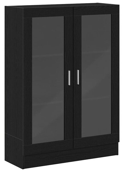 Fekete tölgy színű szerelt fa könyvszekrény 82,5x30,5x115 cm