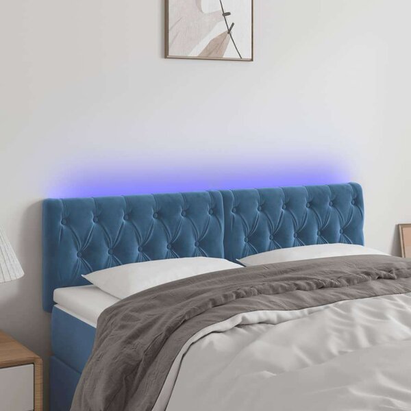 Bársony Fejtámla LED-del - Sötétkék - 144cm