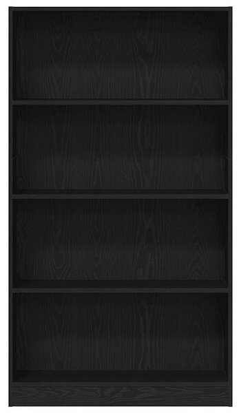 4 szintes fekete tölgy szerelt fa könyvespolc 80x24x143 cm