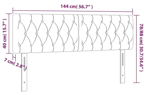 Bársony Fejtámla LED-del - Sötétkék - 144cm