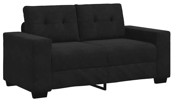 Fekete bársony loveseat kanapé 160x77x82 cm