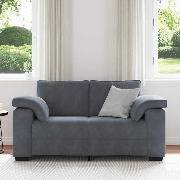 Sötétszürke bársony loveseat kanapé 160x77x82 cm