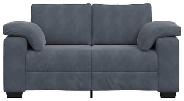 Sötétszürke bársony loveseat kanapé 160x77x82 cm